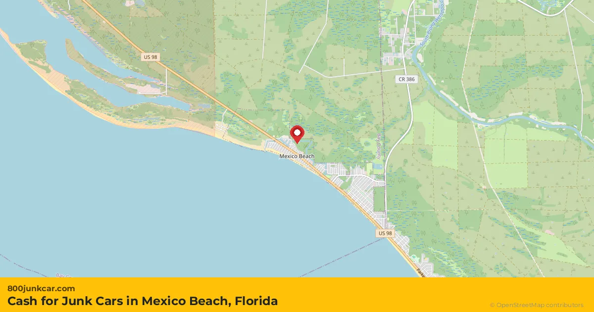 Mexico Beach, FL service area map