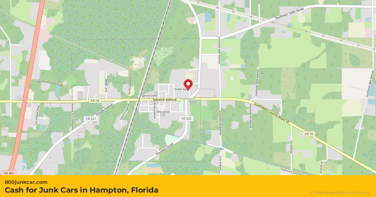 Hampton, FL service area map