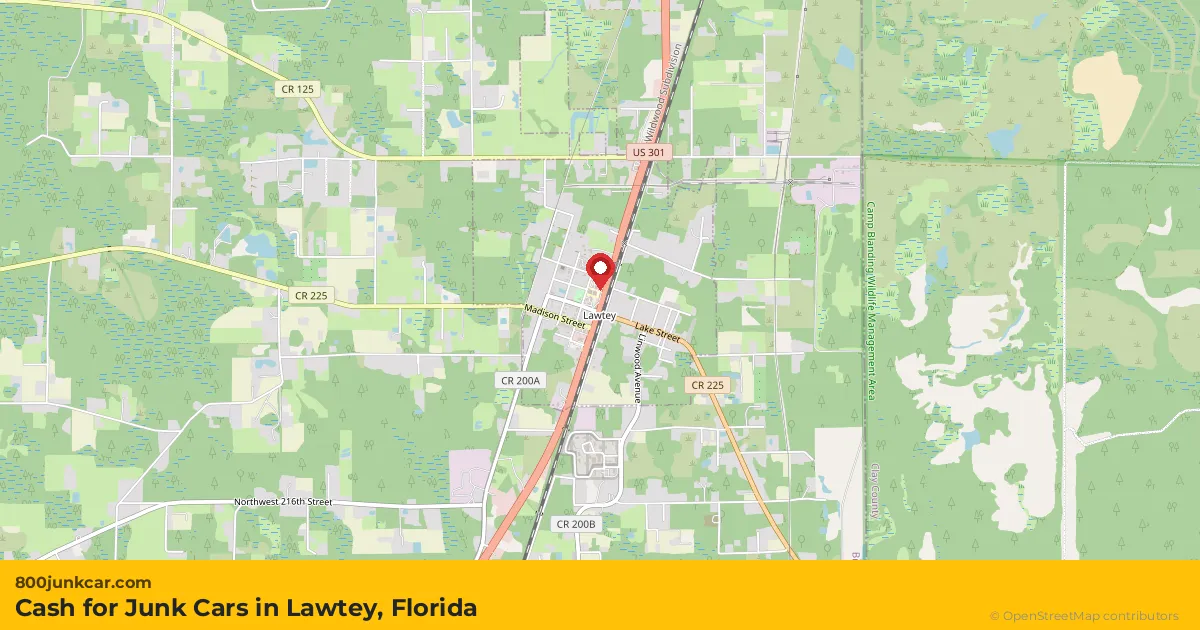 Lawtey, FL service area map