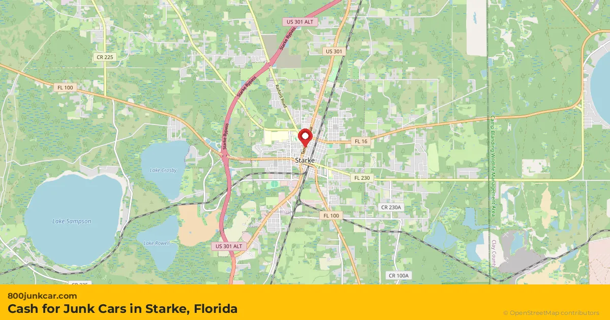 Starke, FL service area map