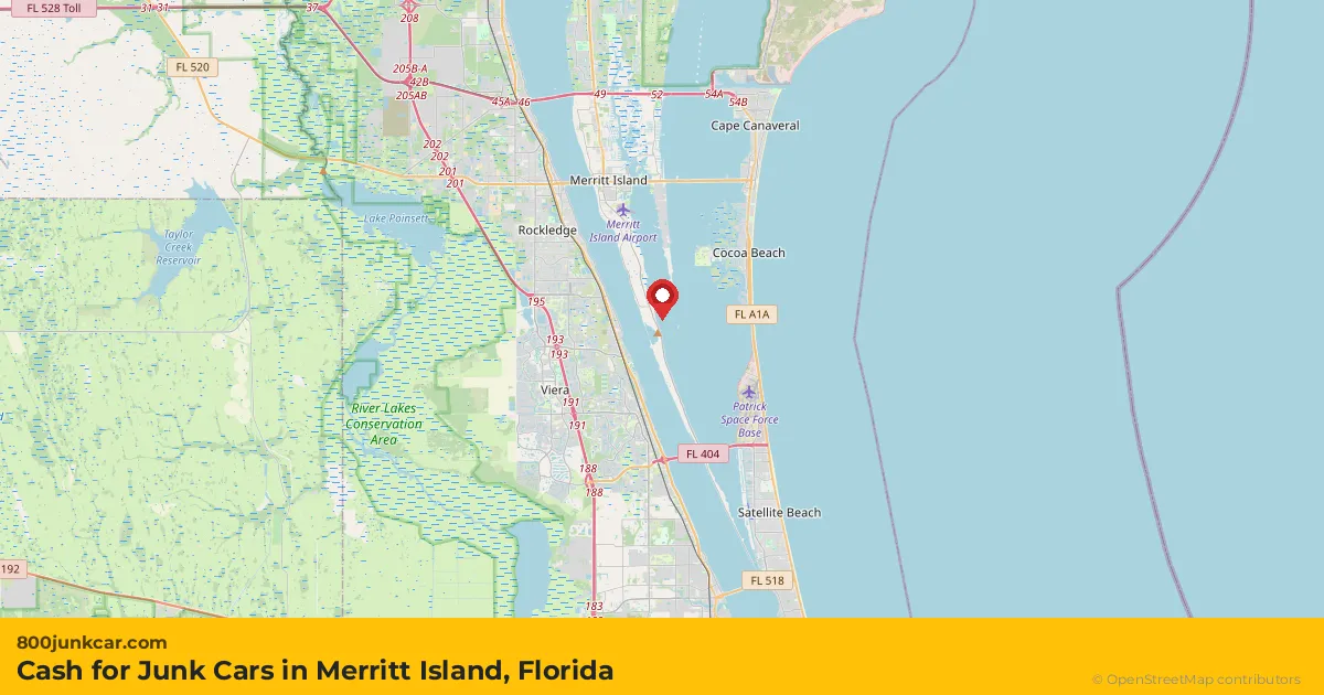 Merritt Island, FL service area map