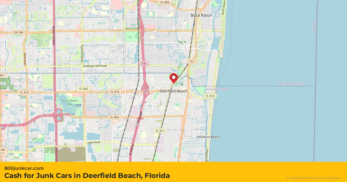 Deerfield Beach, FL service area map