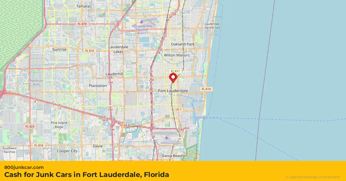 Fort Lauderdale, FL service area map