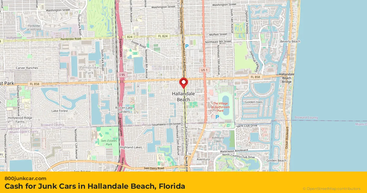 Hallandale Beach, FL service area map