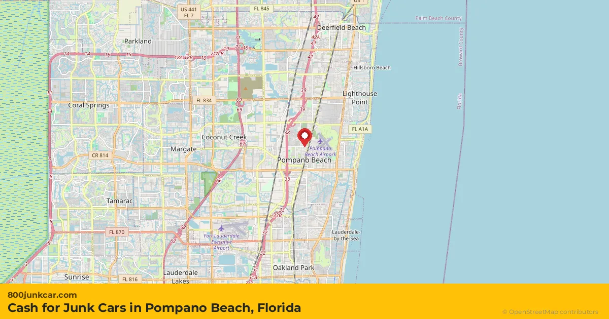 Pompano Beach, FL service area map