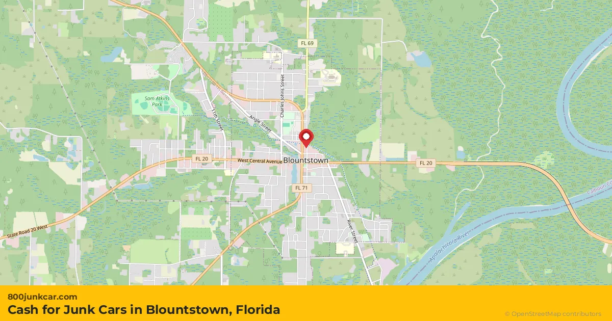 Blountstown, FL service area map