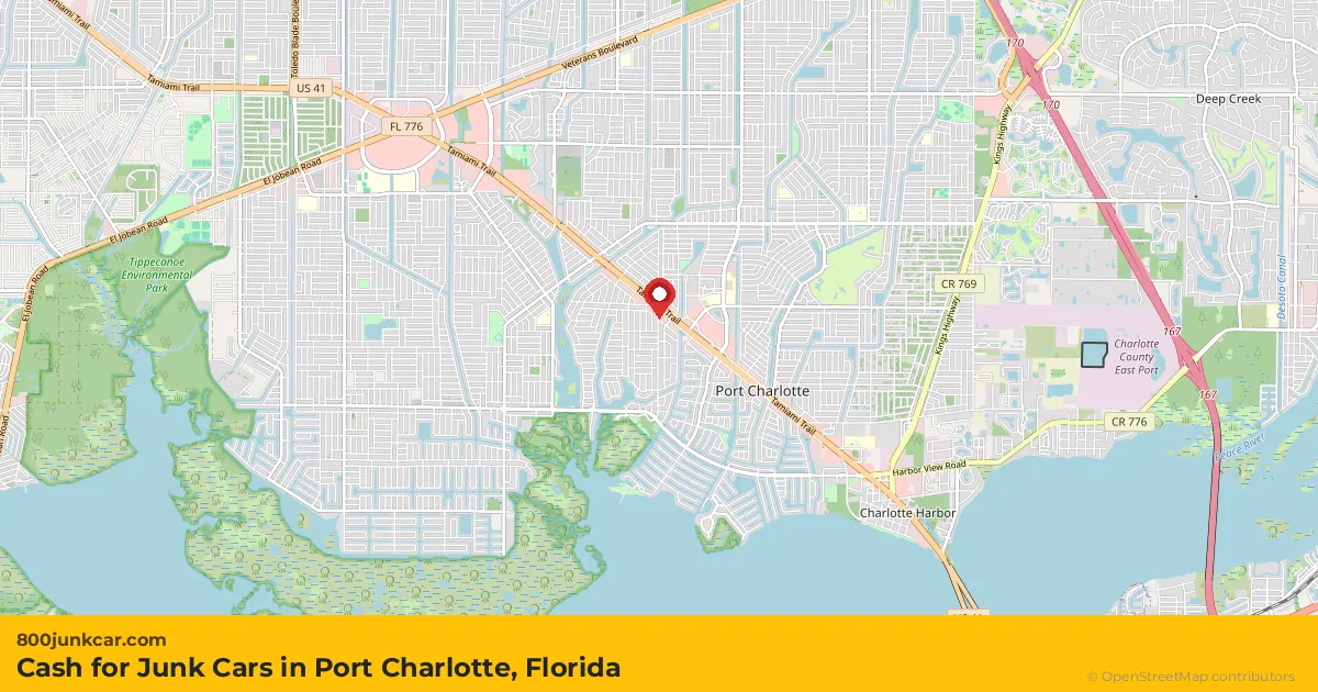 Port Charlotte, FL service area map