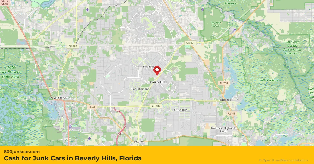 Beverly Hills, FL service area map