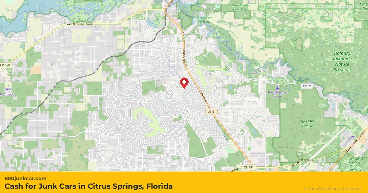 Citrus Springs, FL service area map