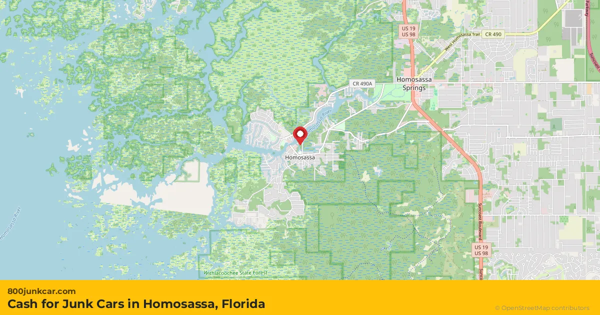Homosassa, FL service area map
