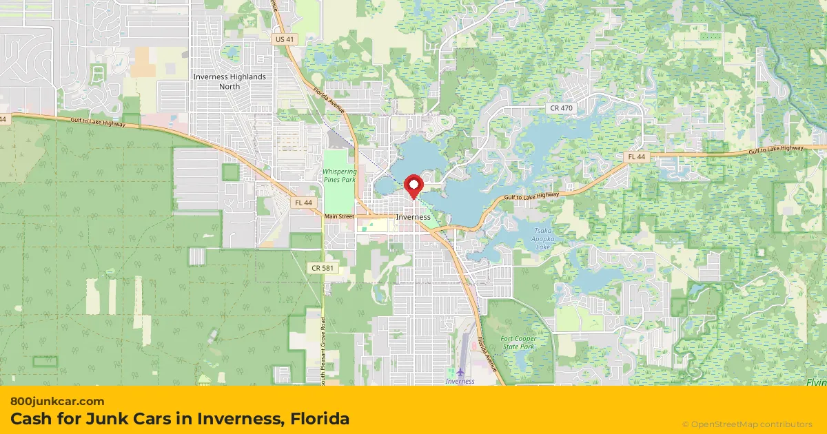 Inverness, FL service area map
