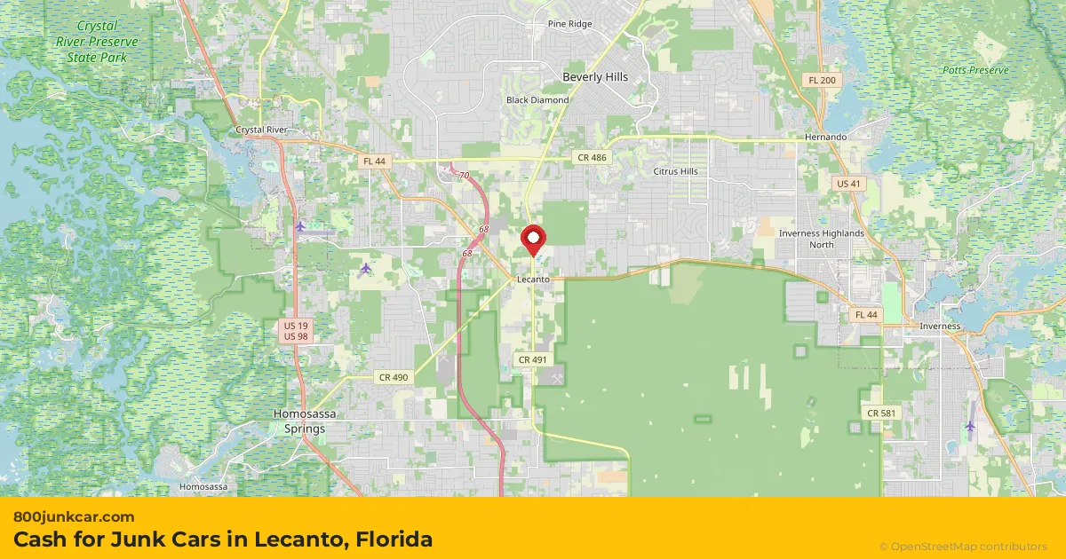 Lecanto, FL service area map