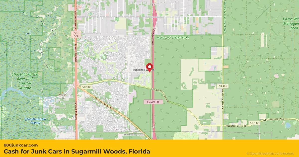 Sugarmill Woods, FL service area map