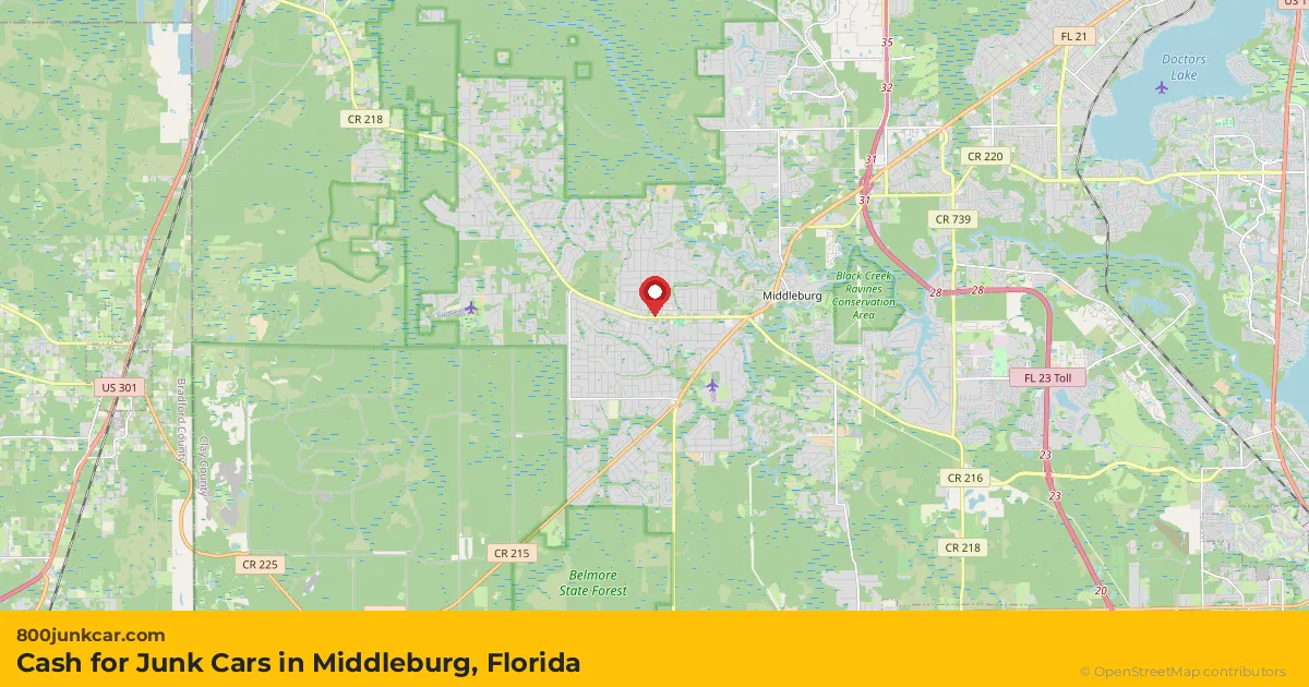 Middleburg, FL service area map