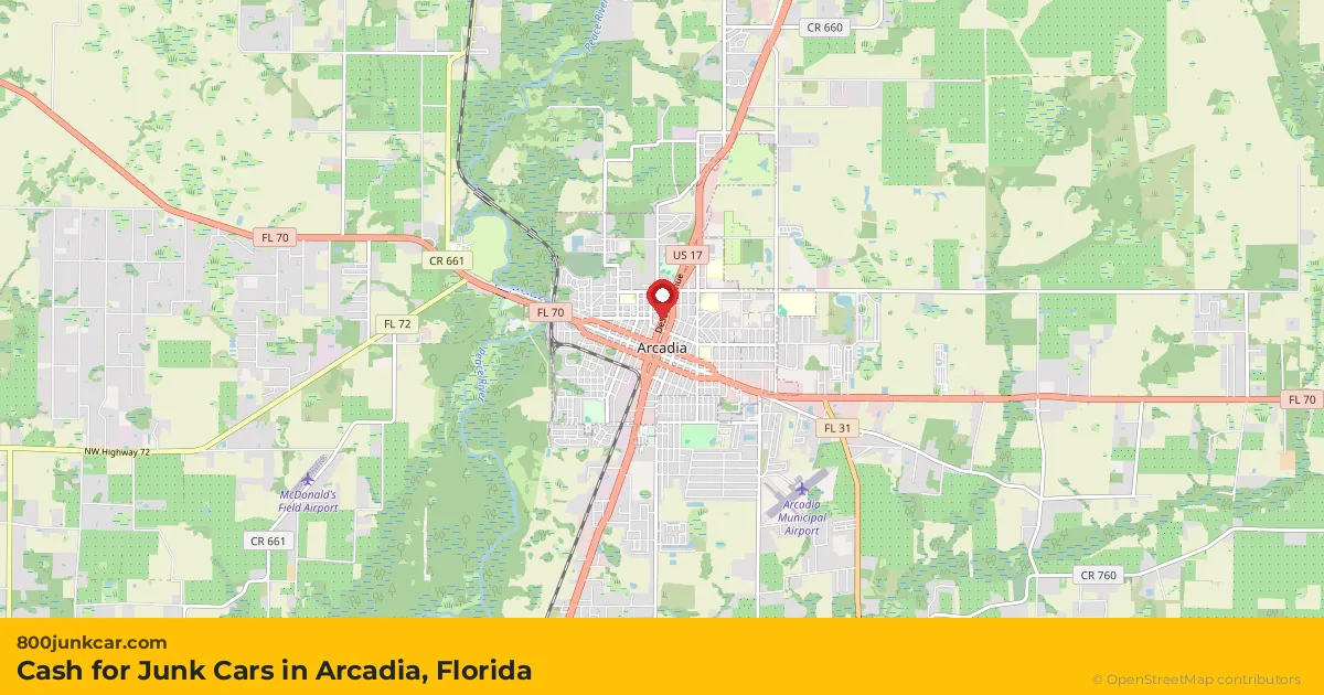 Arcadia, FL service area map