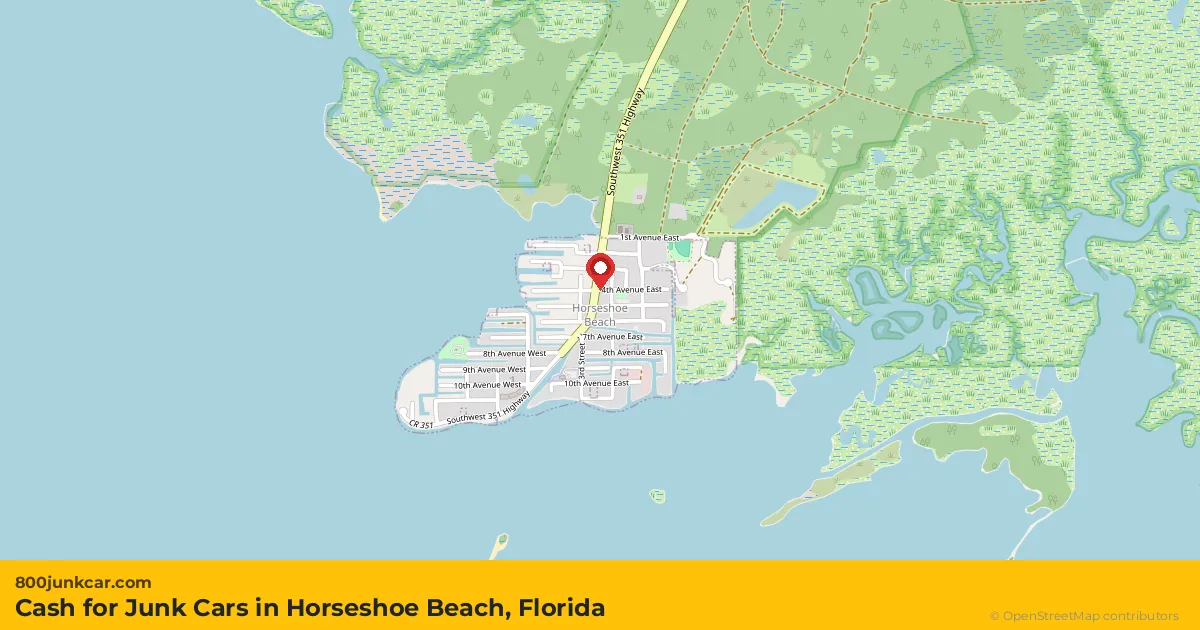 Horseshoe Beach, FL service area map