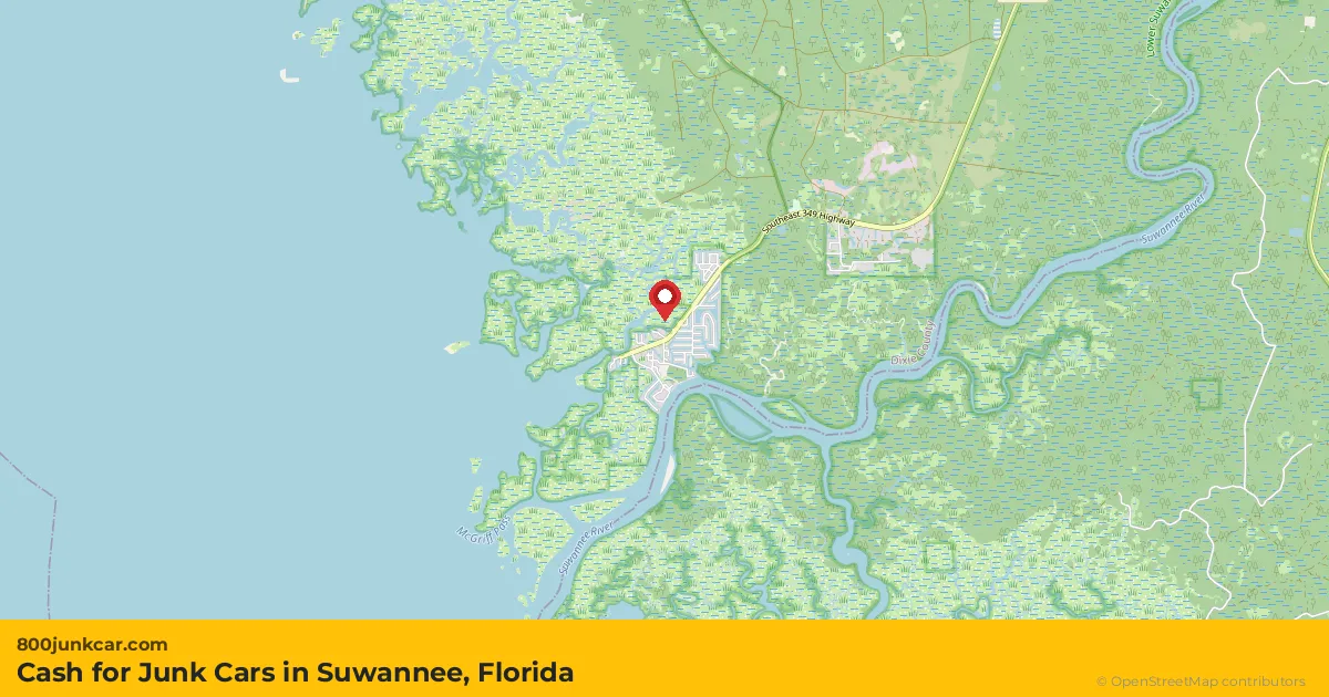 Suwannee, FL service area map