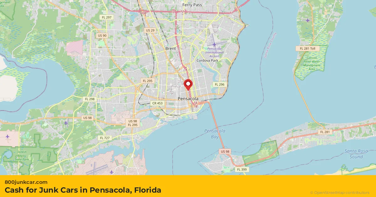 Pensacola, FL service area map