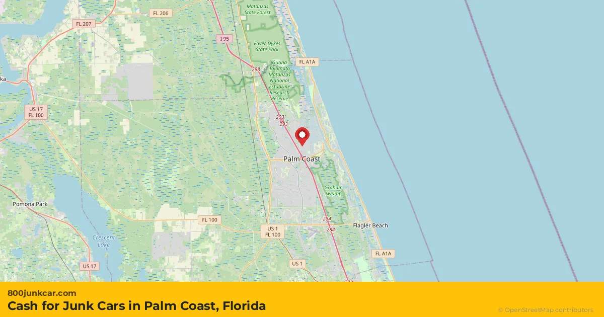 Palm Coast, FL service area map