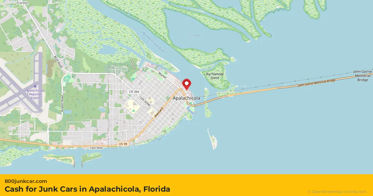 Apalachicola, FL service area map