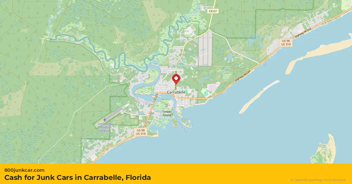 Carrabelle, FL service area map