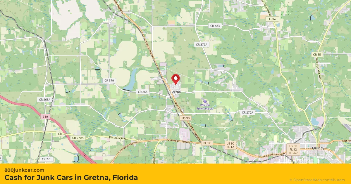Gretna, FL service area map