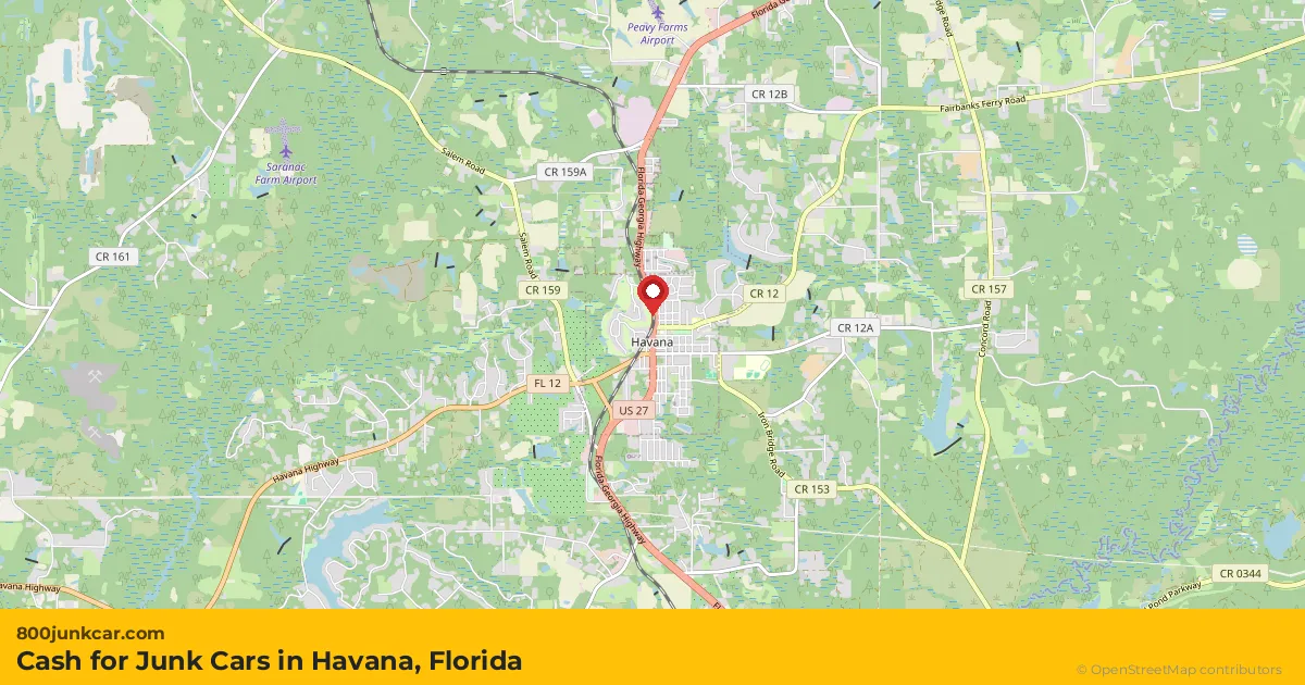 Havana, FL service area map