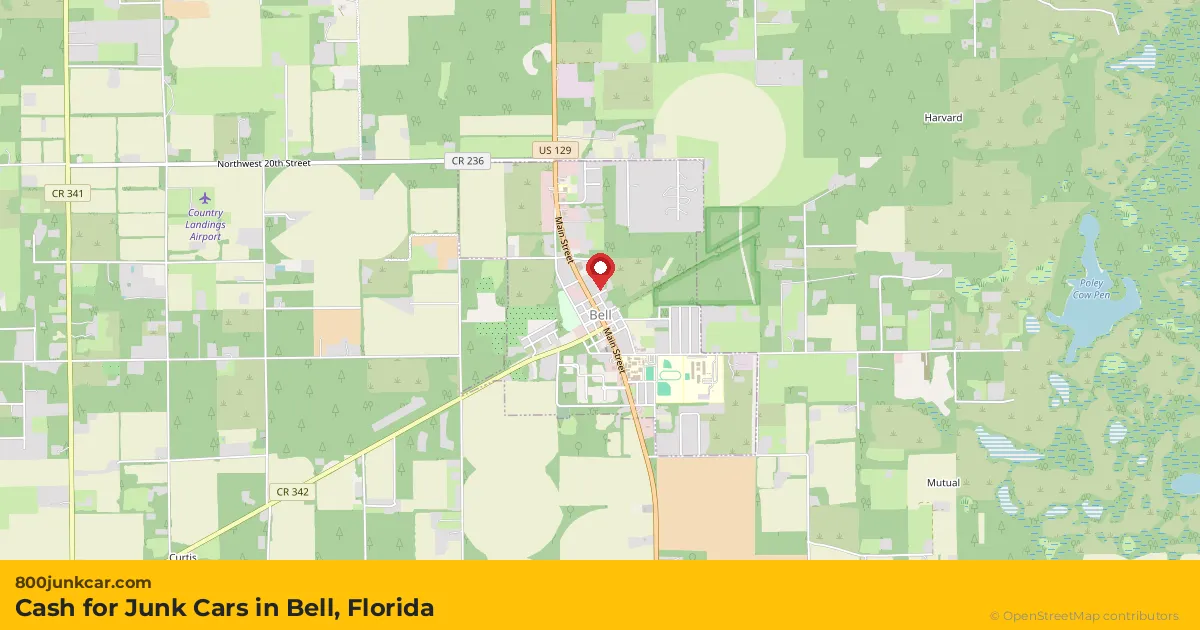 Bell, FL service area map