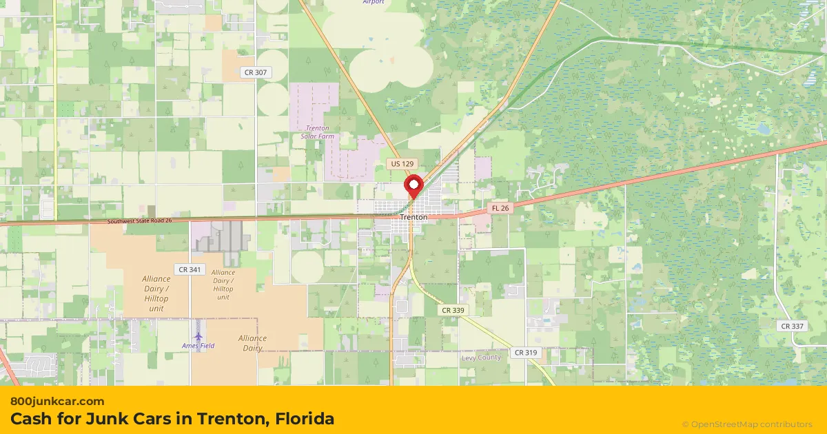 Trenton, FL service area map
