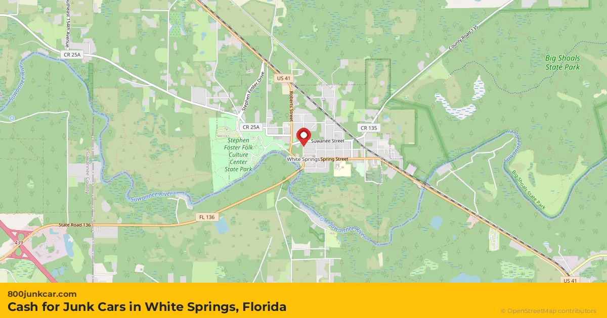 White Springs, FL service area map