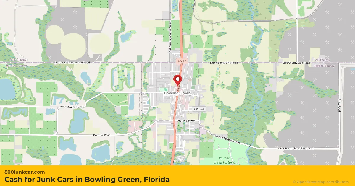 Bowling Green, FL service area map