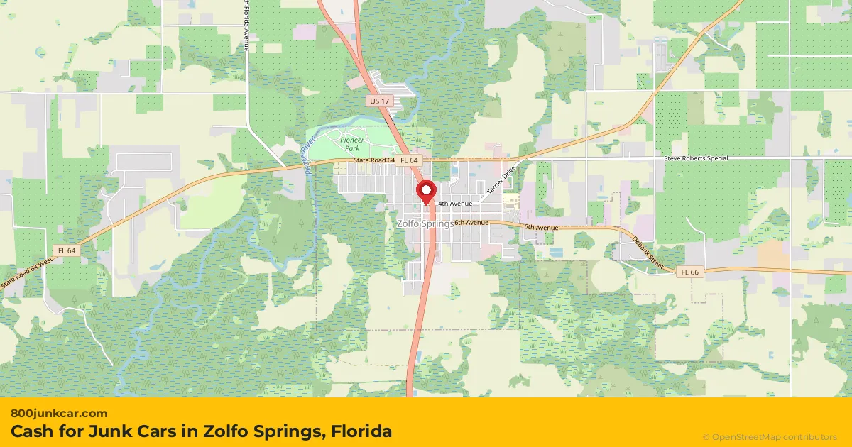 Zolfo Springs, FL service area map