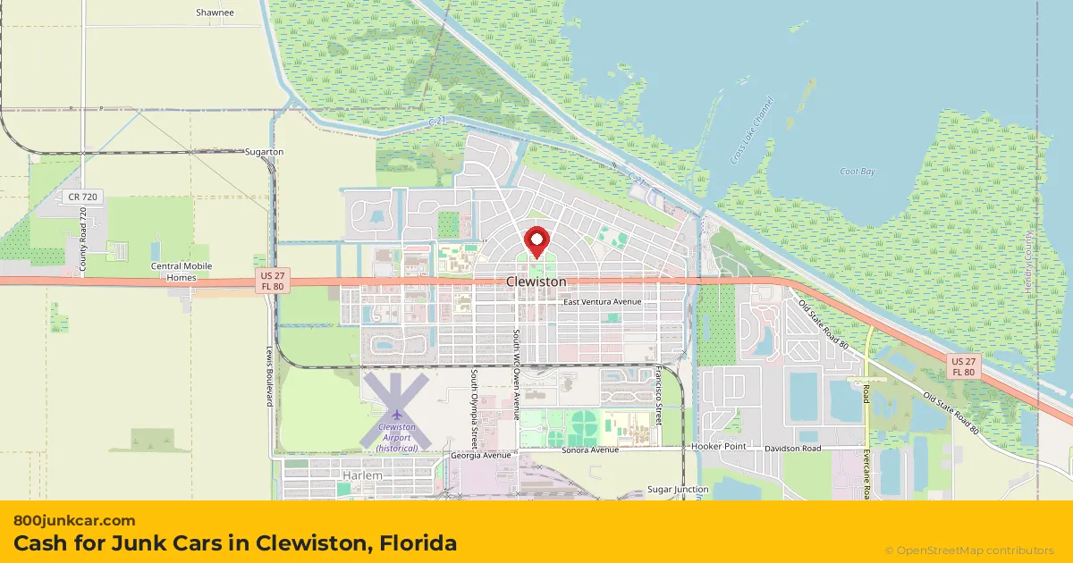 Clewiston, FL service area map