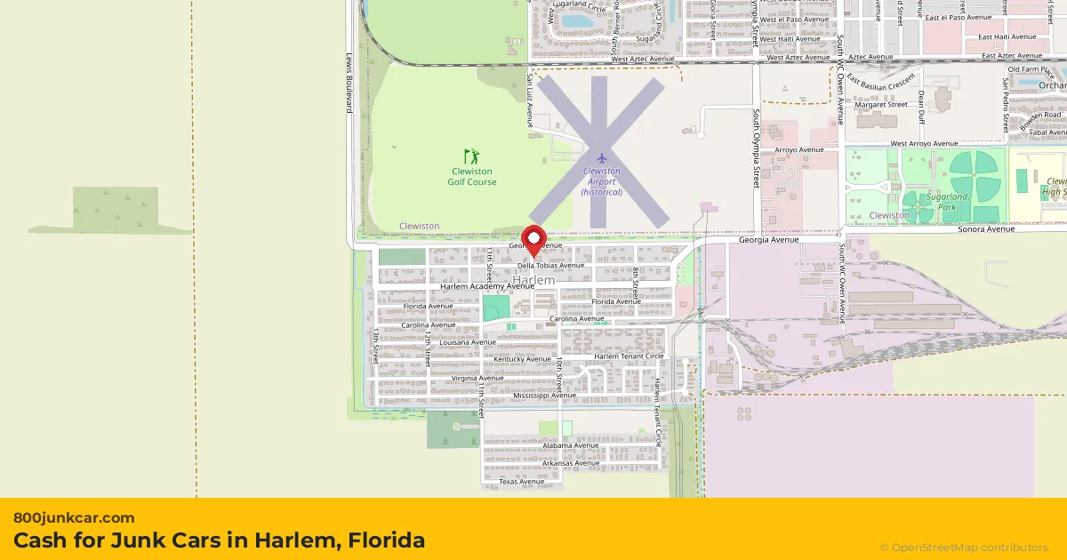 Harlem, FL service area map