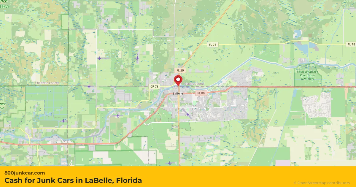 LaBelle, FL service area map