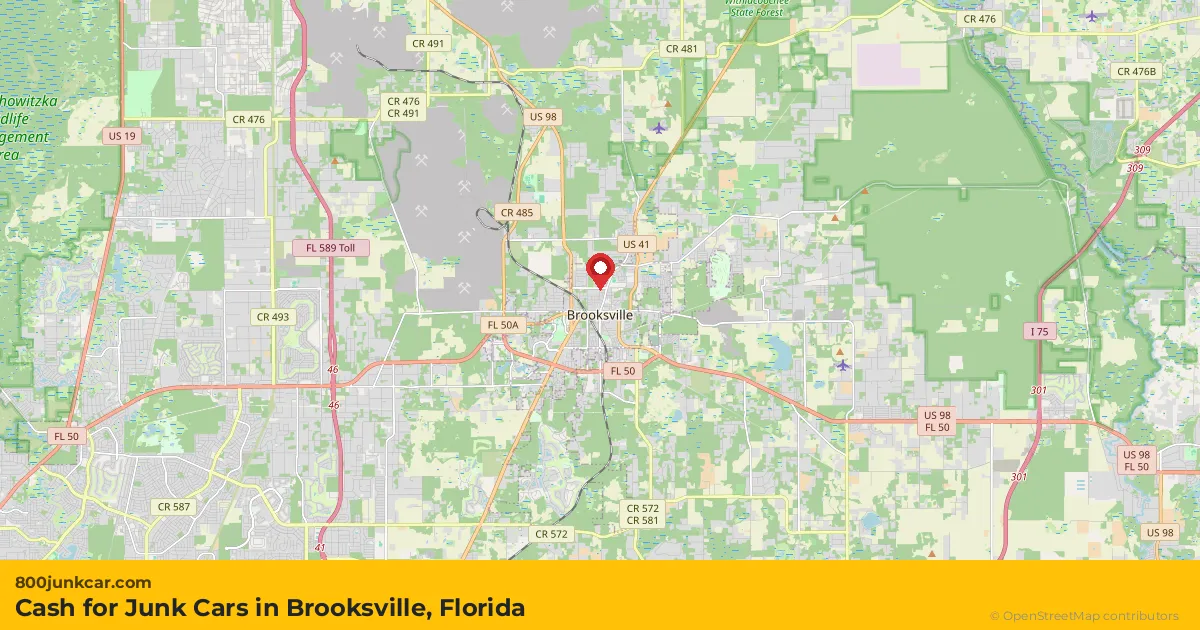 Brooksville, FL service area map
