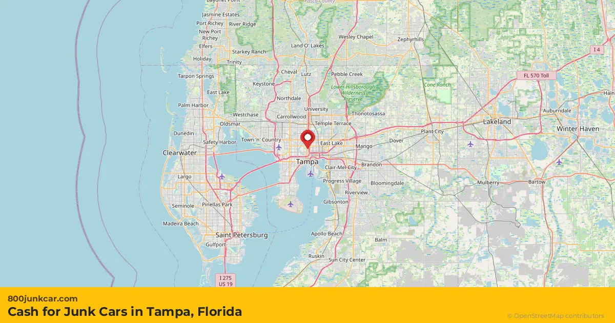 Tampa, FL service area map