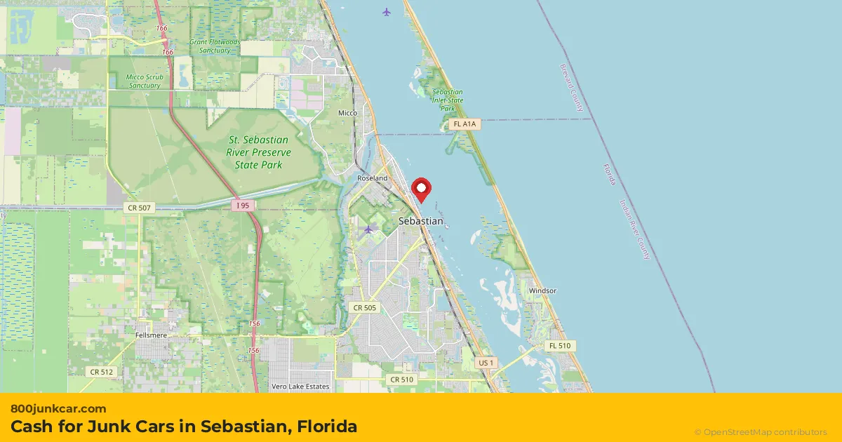 Sebastian, FL service area map