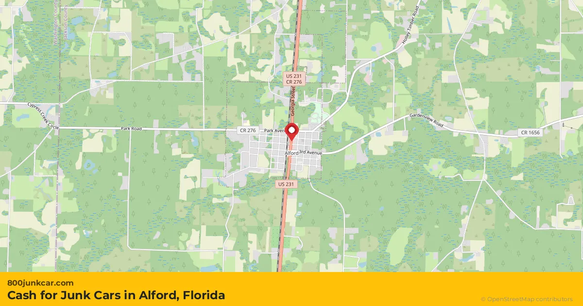 Alford, FL service area map
