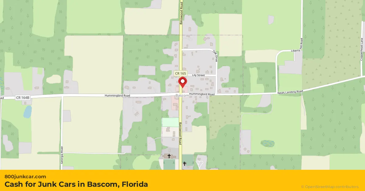 Bascom, FL service area map