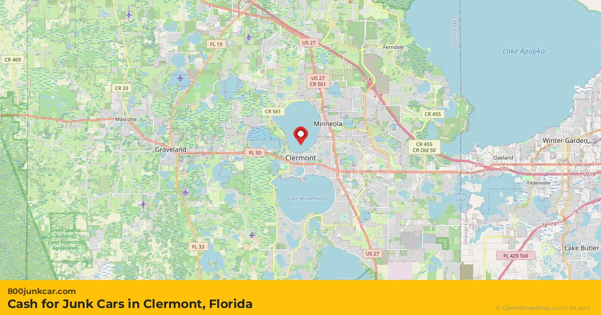 Clermont, FL service area map