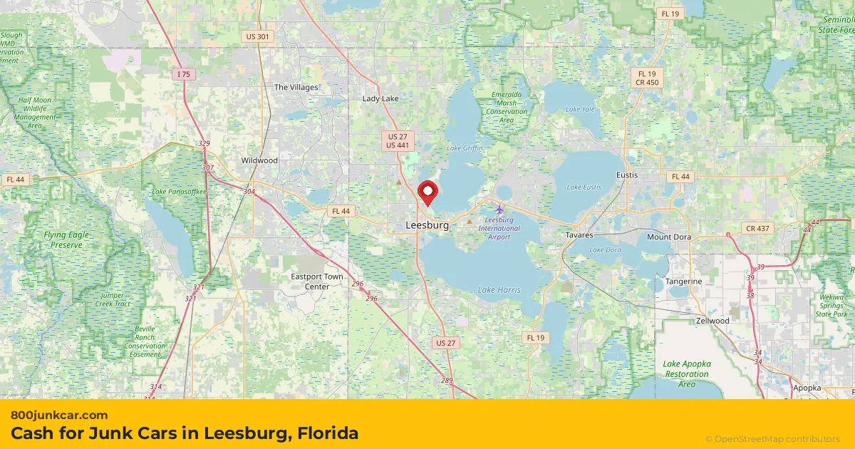 Leesburg, FL service area map
