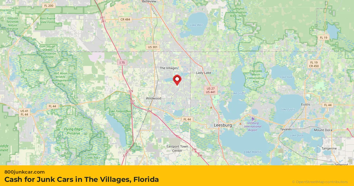 The Villages, FL service area map