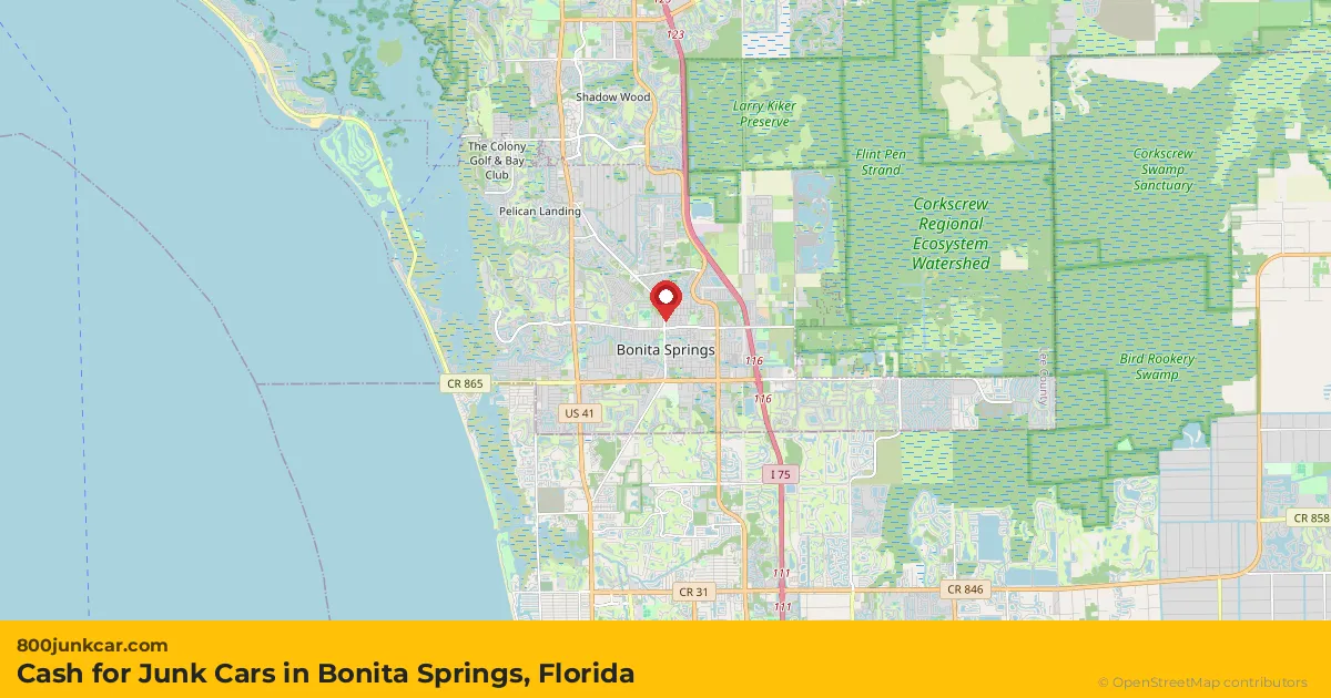 Bonita Springs, FL service area map
