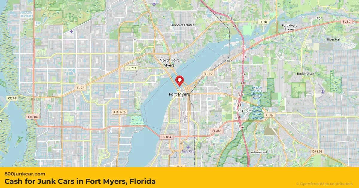 Fort Myers, FL service area map