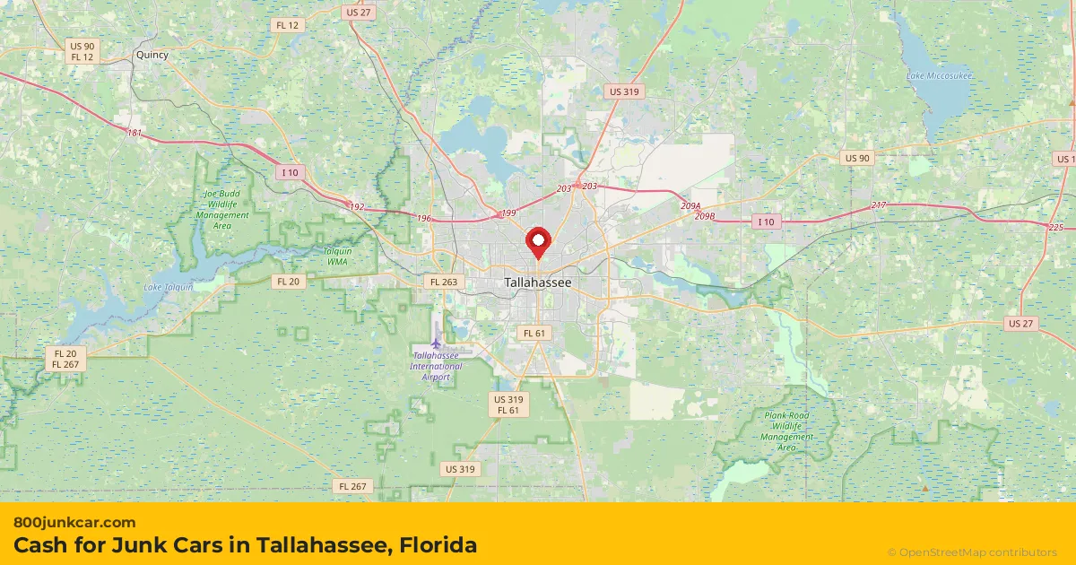 Tallahassee, FL service area map