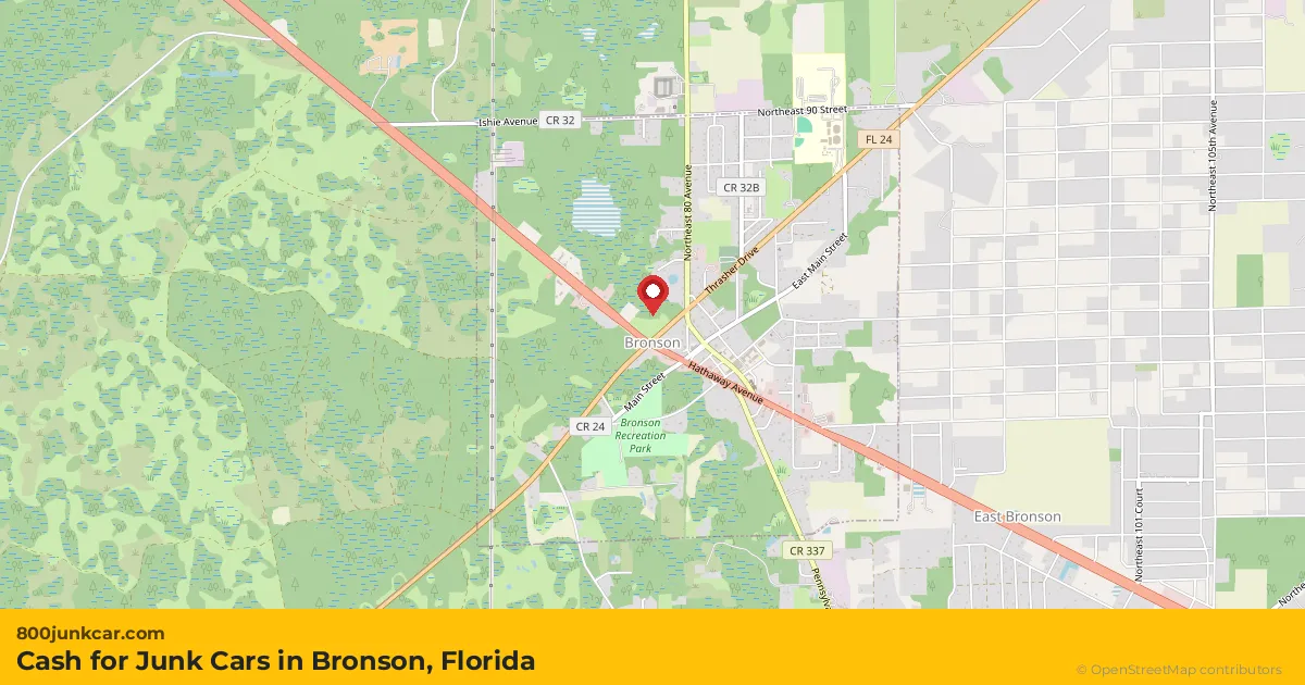 Bronson, FL service area map