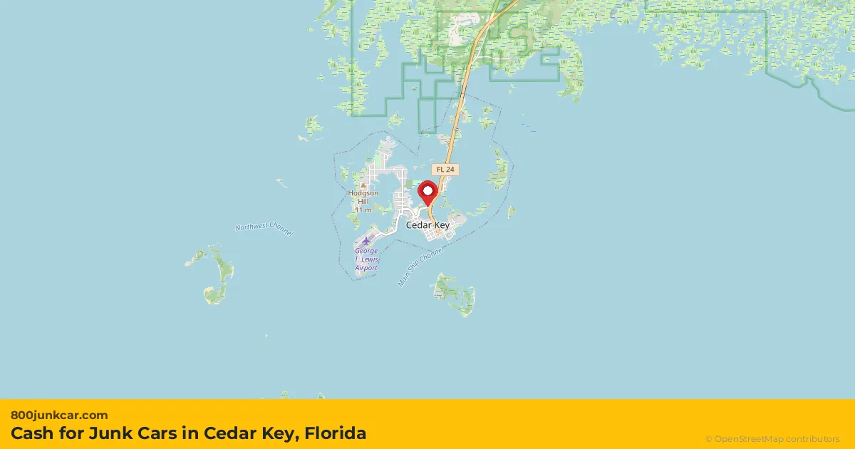 Cedar Key, FL service area map