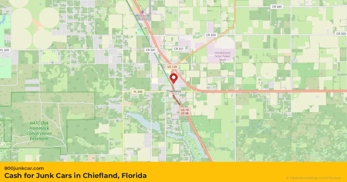 Chiefland, FL service area map