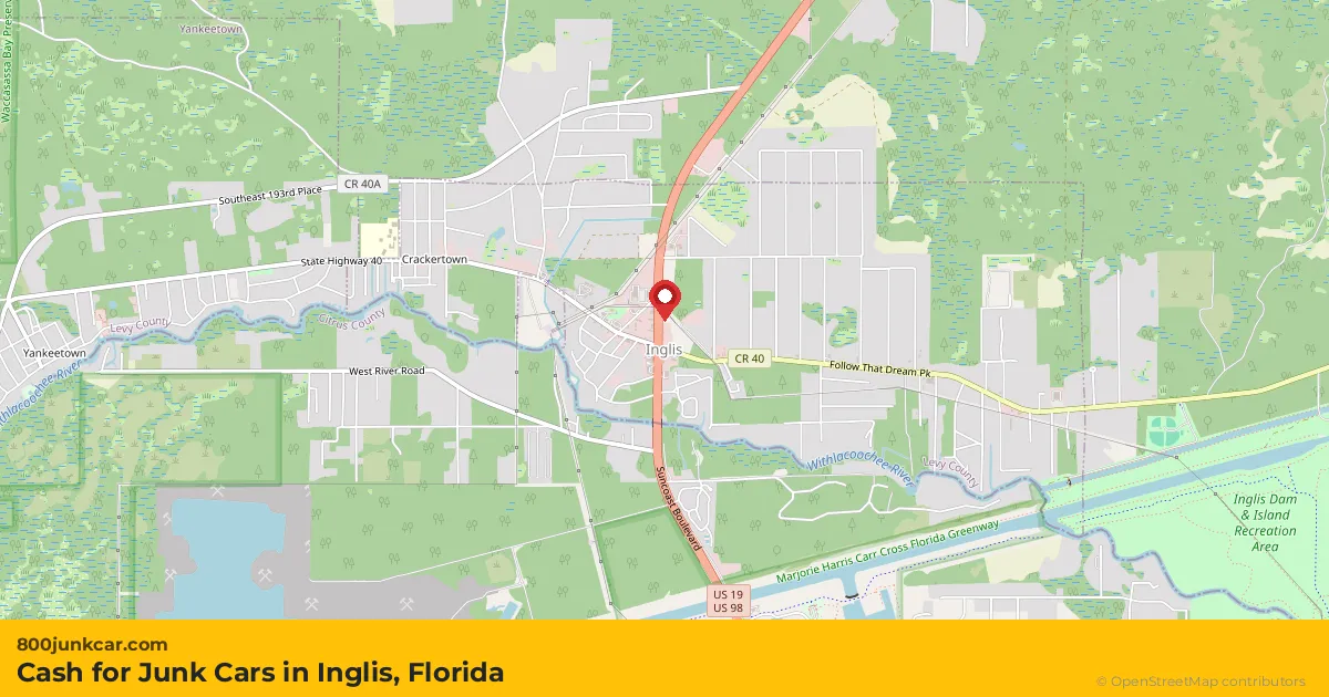 Inglis, FL service area map